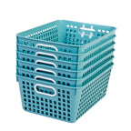 Really Good Stuff 160016Wa Multi-Purpose Plastic Storage Baskets For Classroom Or Home Use - Stackable Mesh Plastic Baskets With