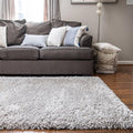 Rugs.com Infinity Collection Solid Shag Area Rug 8 x 10 Ash Shag Rug Perfect for Living Rooms, Large Dining Rooms, Open Floorp