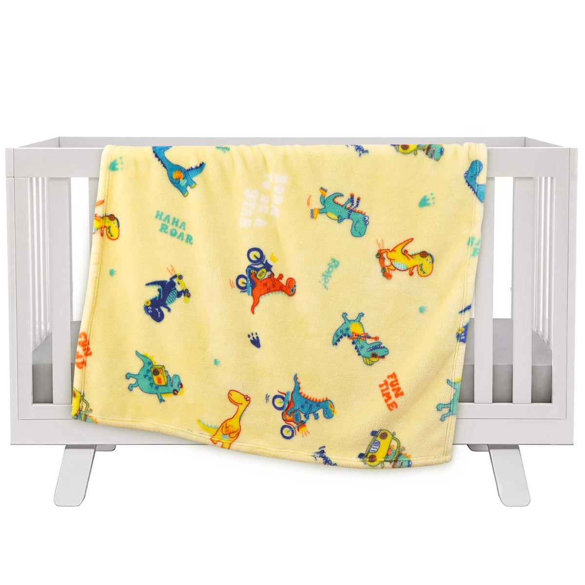 Mermaker Dinosaur Baby Blanket For Boys, 380 Gsm Kids Dinosaur Blankets For Boys And Girls, Cartoon Cute Dinosaur Toddler Blanke