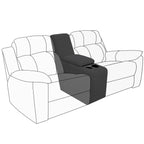 Easy-Going 2-Piece Recliner Console Cover For Reclining Loveseat Covers Stretch Jacquard Middle Console Cover For Recliner Couch And Sofa Dark Gray