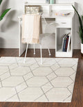 Unique Loom Trellis Frieze Collection Area Rug - Geometric (5 Square, Ivory/ Gray)