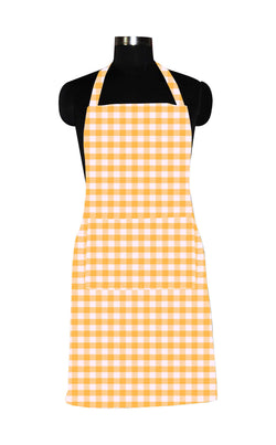 Airwill Cotton Kitchen Cooking Aprons (Gingham Yellow)