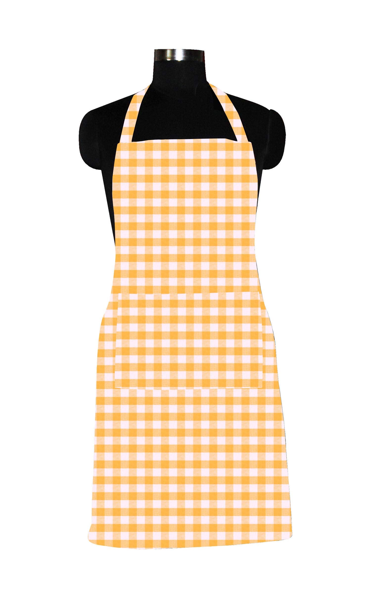 Airwill Cotton Kitchen Cooking Aprons (Gingham Yellow)
