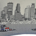 HomeRoots Cream 24' White Minneapolis Daylight Skyline Lumbar Decorative Pillow
