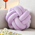Vbgya Knot Ball Pillow, Round Decorative Throw Pillows Cushion, 8 Inch Lilac Soft Plush Knotted Pillows Pillow, Modern Home Thro