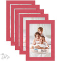 Icona Bay 4x6 Picture Frames (Red, 5 Pack), Modern Style Wood Composite Frames Table Top or Wall Mount, Bliss Collection