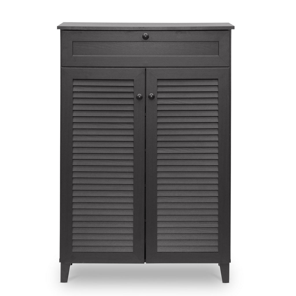 Baxton Studio Harding Shoe-Storage Cabinet, Espresso