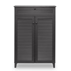Baxton Studio Harding Shoe-Storage Cabinet, Espresso