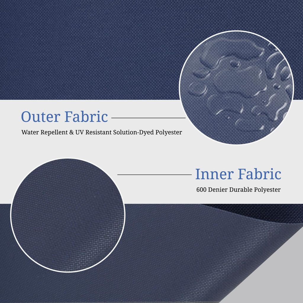 Covers & All Square Outdoor Cushion Covers For Patio Furniture Sets, Water, Tear & Uv Resistant Polyester Cushion Slipcover With Zippers (Pack Of 2) (20' L X 20' W X 4' Thick, Navy Blue)