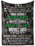 Innobeta Soccer Coach Gifts Blanket For Men, Throw For Teacher Coach Sports Fans Adults - Impact Lives, 65' X 50'