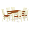 East West Furniture West7-Bmk-W 7 Piece Kitchen Table Set Consist Of A Rectangle Dining Table With Butterfly Leaf And 6 Dining Room Chairs, 42X60 Inch, Buttermilk & Cherry