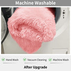 Kchowua Pink Fluffy Shag Rugs For Bedroom Girls,4X6 Machine Washable Soft Shaggy Fuzzy Throw Cute Large Area Rug For Living Room