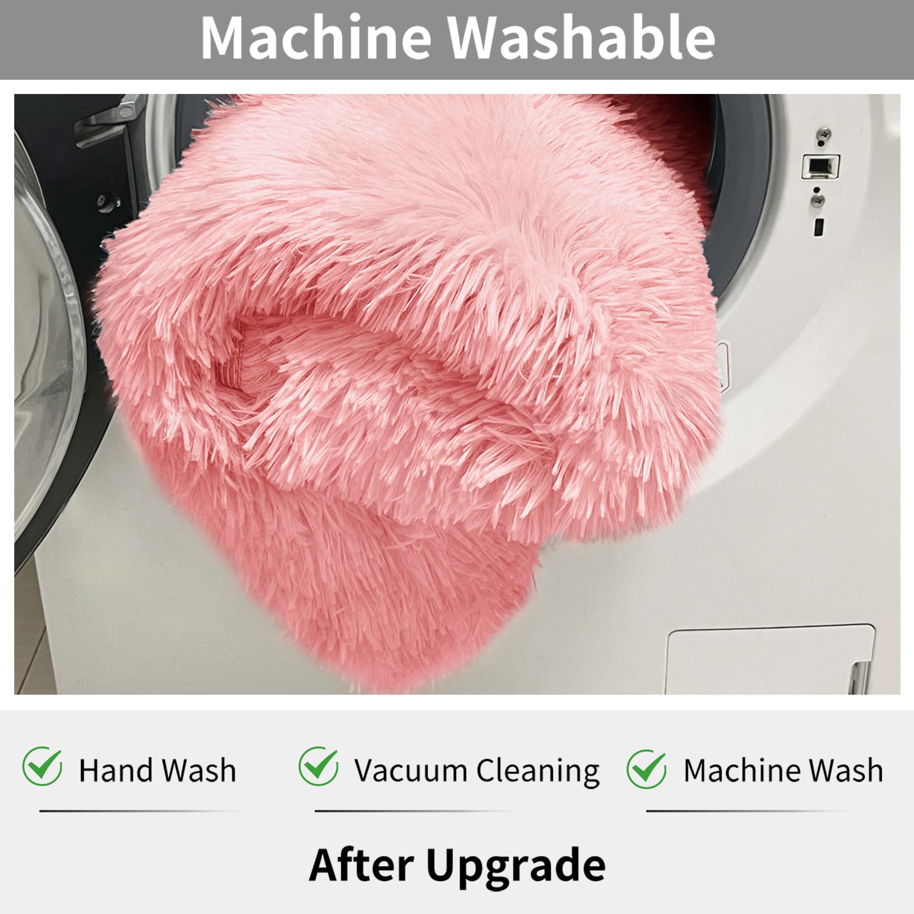Kchowua Pink Fluffy Shag Rugs For Bedroom Girls,4X6 Machine Washable Soft Shaggy Fuzzy Throw Cute Large Area Rug For Living Room