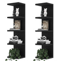 LitaEther 5 Tier Lack Floating Shelf,Set of 2 Black Wall Shelf Unit,Display Shelf