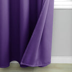 Mrs.Naturall 96 Inches Long Royal Purple Blackout Curtains For Living Room 2 Panels Set Thermal Insulated Grommet Cold Blocking