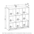 Furinno Cubicle Open Back Decorative Cube Storage Organizer, 9-Cube, White