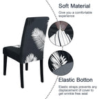 Jqinhome Chair Covers For Dining Room Set Of 6, High Stretch Removable Washable Parsons Chair Slipcover For Home Party Hotel Wedding Ceremony (Plume Black,6Pcs)