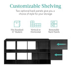 Best Choice Products 8-Cube Storage Organizer, 11In Shelf Opening, Bookcase, Display Shelf, Customizable W/ 3 Removable Back Panels – Oak