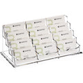 Yuxun Business Card Holder Display For Desk, Clear Acrylic Cards Stand For Women And Men 12 Slots 4 Tier 1 Pack (12Slots)