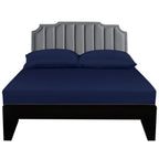 Lirex Fitted Sheet, Full Size 100% Egyptian Cotton 300 Thread Count Soft Breathable Fitted Sheet, 135X190Cm, Dark Blue