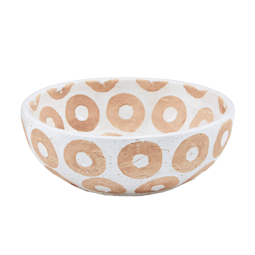 Mud Pie White Terracotta Bowls, small 3 1/2'' x 10'' dia