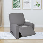 Purefit 100% Dual Waterproof Recliner Cover, Waterproof Couch Cover For Recliner - Stretch Non Slip Fleece Sofa Covers Washable, Leakproof Furniture Protector For Kids, Pets (Recliner, Light Gray)