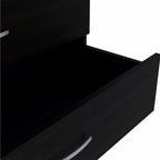 HomeRoots Particle Board 29' Black Three Drawer Dresser