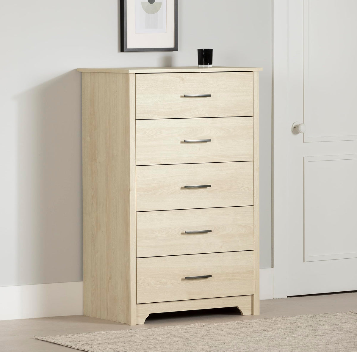 South Shore Fusion 5-Drawer Chest, Bleached Oak