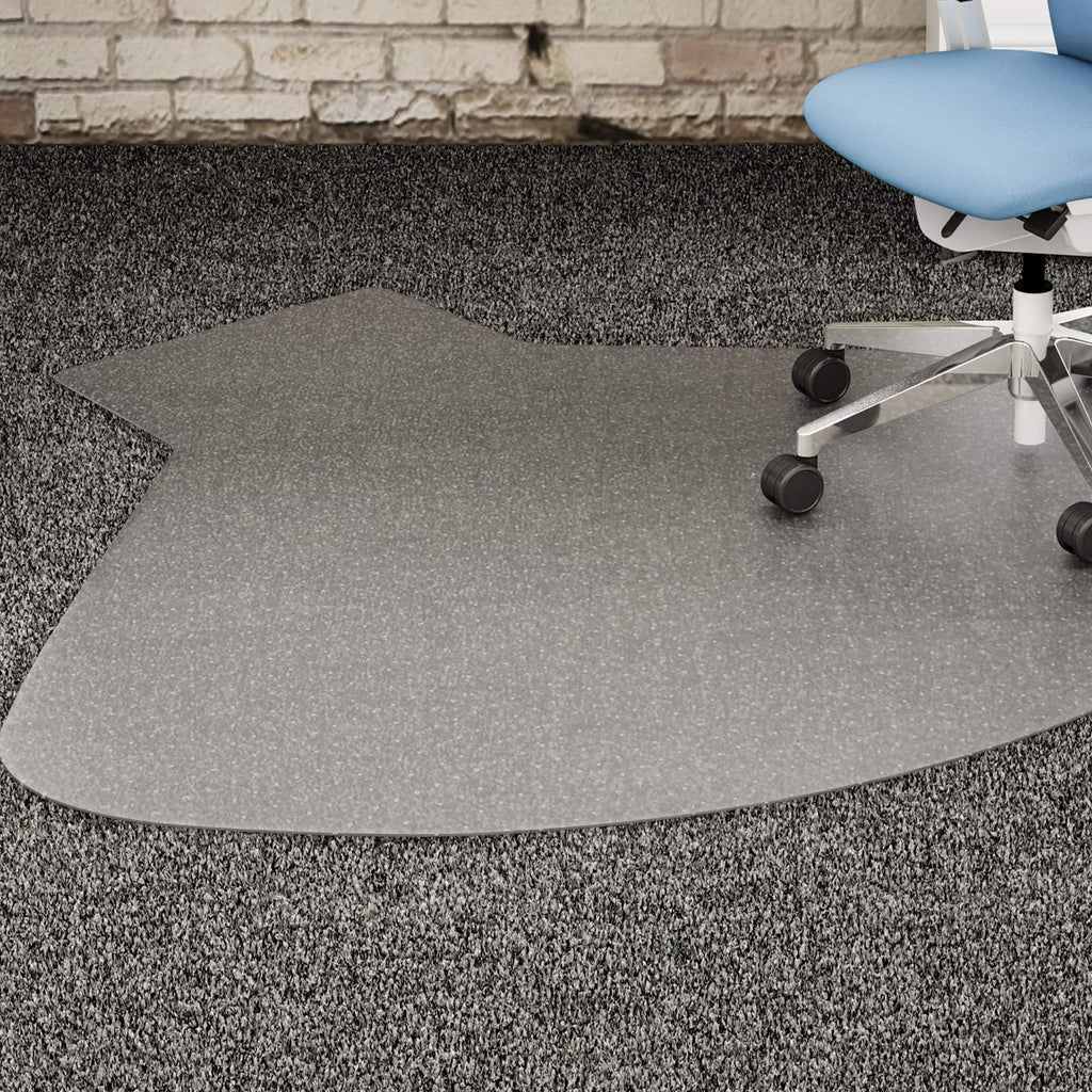 Lorell 69156 L-Workstation Chairmat, Med. Pile,60-Inch X66-Inch , Lip 20-Inch X12-Inch , Cl
