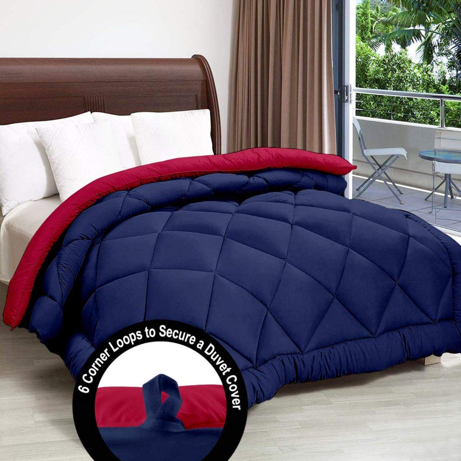 Svt Microfiber 200Tc Comforter (Single_Blue & Pink)
