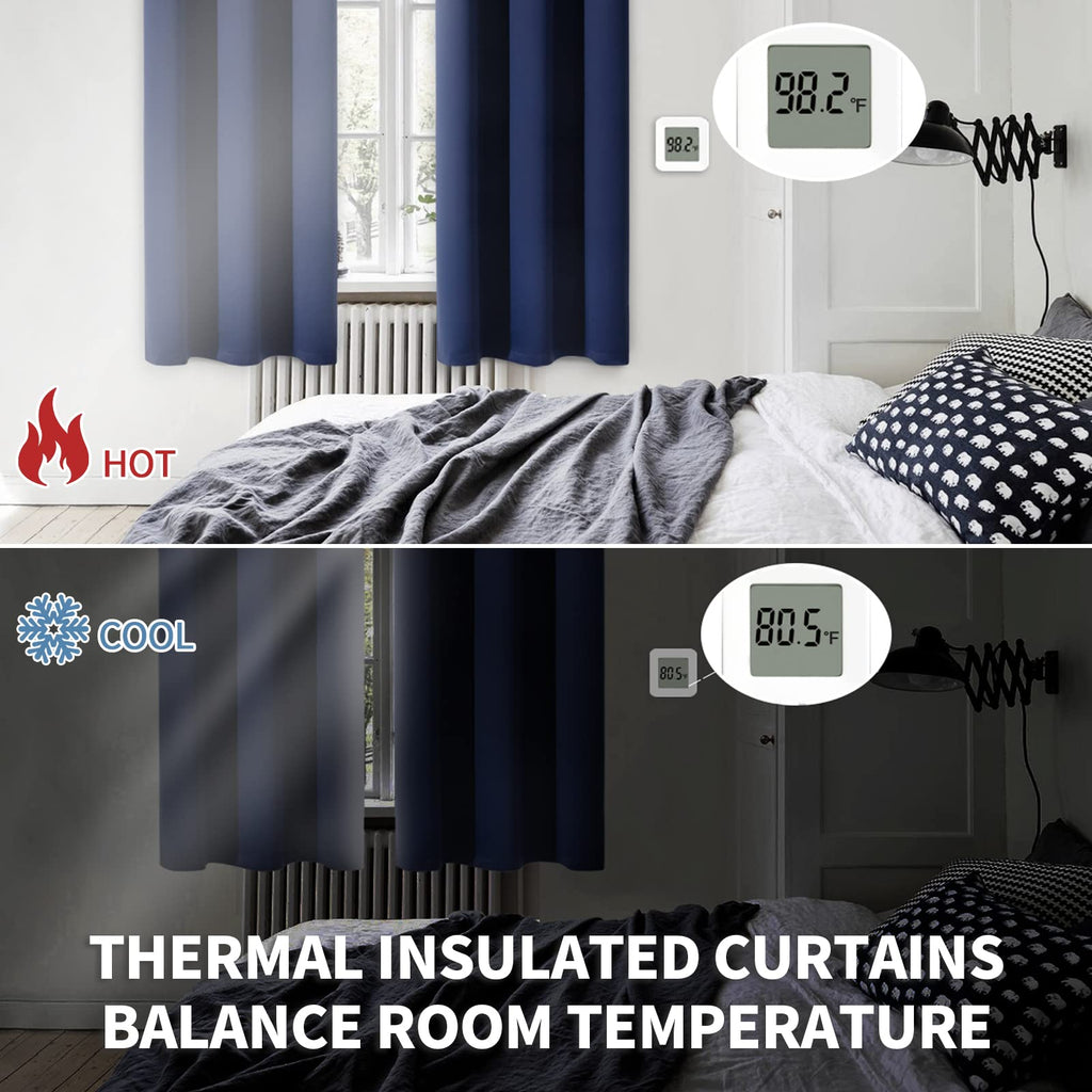 Bgment Blackout Curtains For Bedroom - Grommet Thermal Insulated Room Darkening Curtains For Living Room, Set Of 2 Panels (42 X