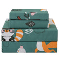 Jsd Green Animal Forest Kids Sheet Set Full 4 Piece, Cute Printed Microfiber Bed Sheets For Girls Deep Pocket