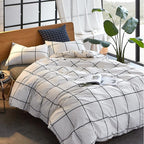 Clothknow White Plaid Comforter Set Full 3Pcs White Black Bedding Comforter Sets Checker Comforter Full Size White Black Comfort