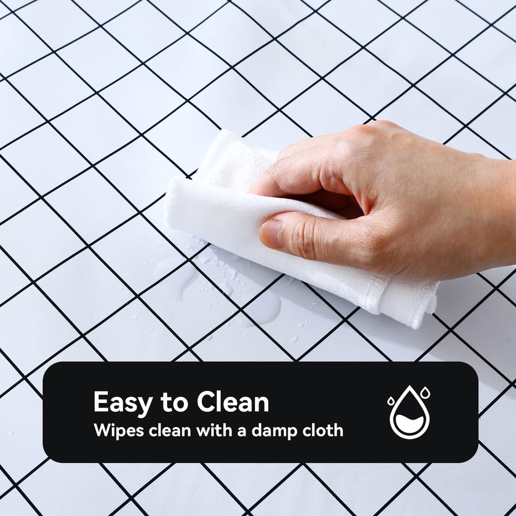 Romanstile Square Vinyl Pvc Tablecloth, 100% Waterproof Buffalo Plaid Plastic Table Cloth, Oil Proof Heavy Duty Wipeable Table Covers For Dining, Picnic, Outdoor - 54 X 54 Inch, White Buffalo Plaid
