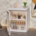 BUMODEL Mini Countertop Storage Cabinet,Plastic Foldable,White