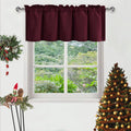 DWCN Valance Curtains for Living Room, Kitchen Valance Solid Short Topper, Christmas Curtain Valance, Rod Pocket Bathroom/Baseme