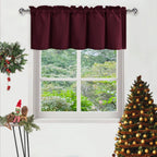 DWCN Valance Curtains for Living Room, Kitchen Valance Solid Short Topper, Christmas Curtain Valance, Rod Pocket Bathroom/Baseme