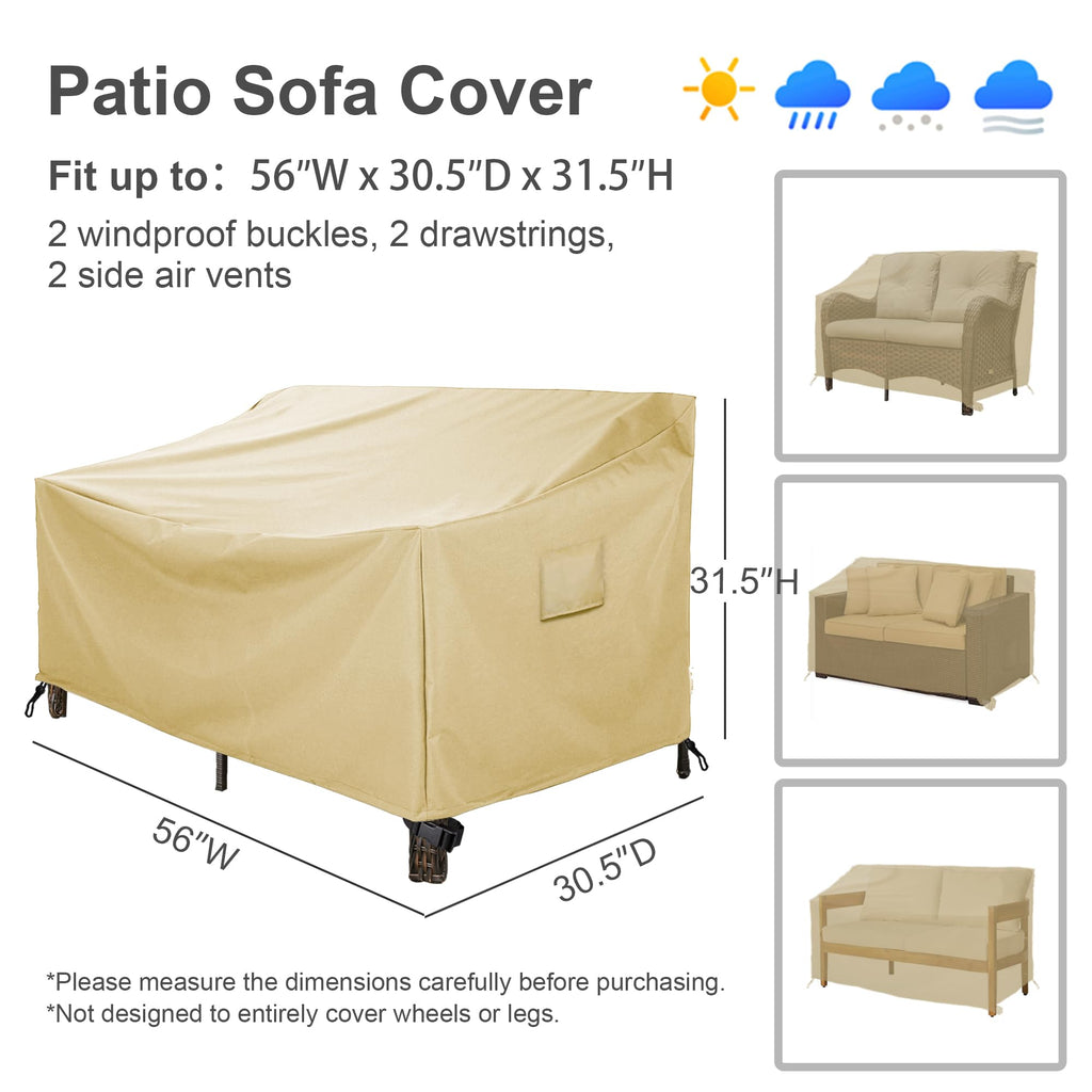 Baner Garden Patio Furniture Covers,Outdoor Furniture Cover Waterproof,Patio Furniture Set Covers For 4 Piece Outdoor Conversation Set,Patio Covers Set X-Large (Beige)