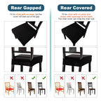 Genina Waterproof Seat Covers For Dining Room Chair Covers Waterproof Dining Chair Covers (2 Pcs-Rear-Gapped, Black)