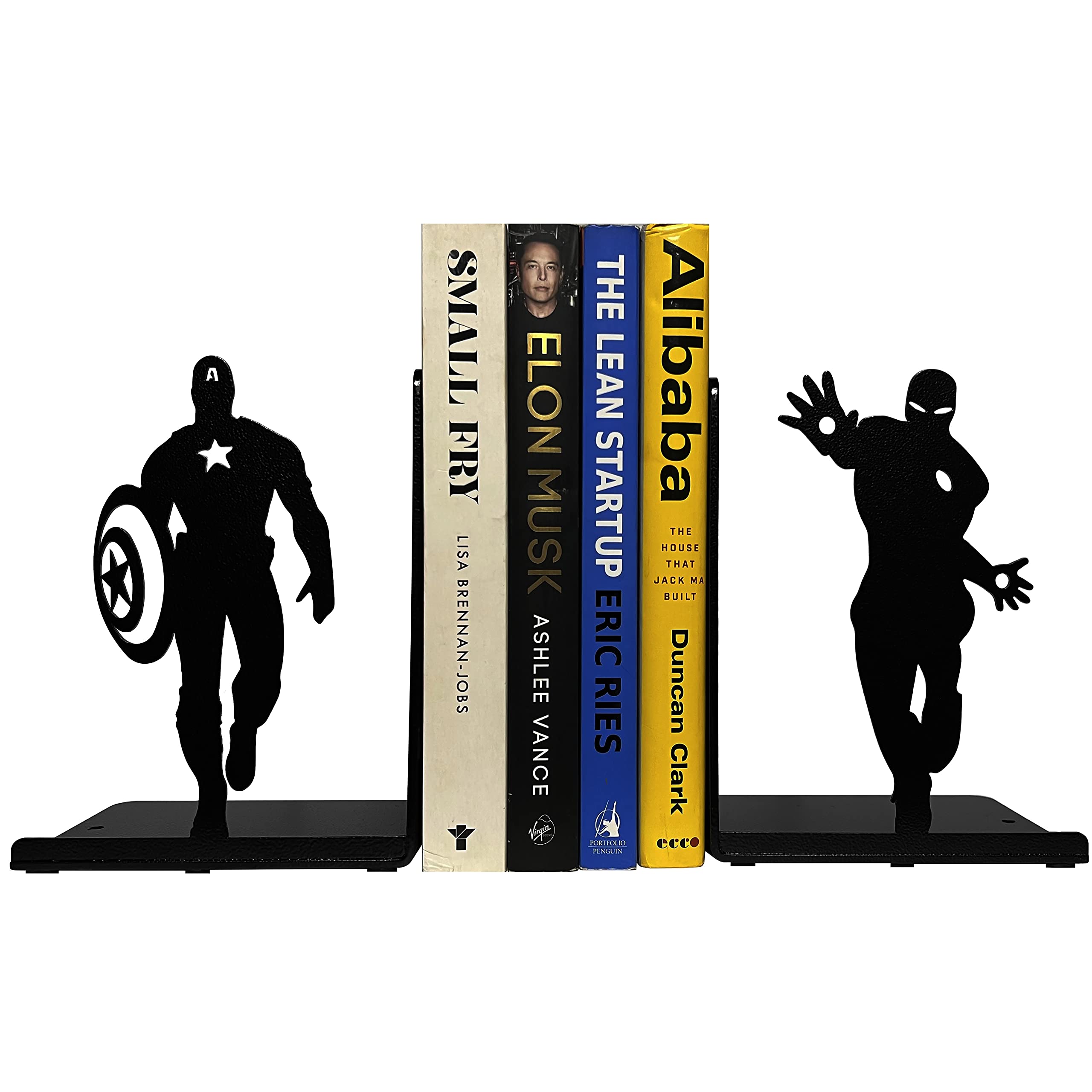HeavenlyKraft Superhero Bookends | Decorative Bookends for shelves | Non-Skid Book Holders for Shelves, Table | Unique Home/Offi