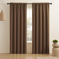 CUCRAF Brown Blackout Curtains 90 inch Length 2 Panels Set, Rod Pocket Room Darkening Drapes for Bedroom Living Room, Insulated 