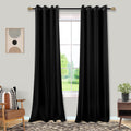 Mrs.Naturall Black Curtains 52X92 Inches Long For Living Room 2 Panels Blackout Room Darkening Curtains