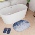 Kuber Industries Microfiber Anti Slip Bath Mat 22x14, Blue  CTKTC21972