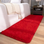 Detum Red Rug 2X6 Feet - Fluffy Red Runner Rugs For Bedroom Shaggy 2' X 6' Living Room Rug Soft Rugs For Kids Room Non-Slip Nurs