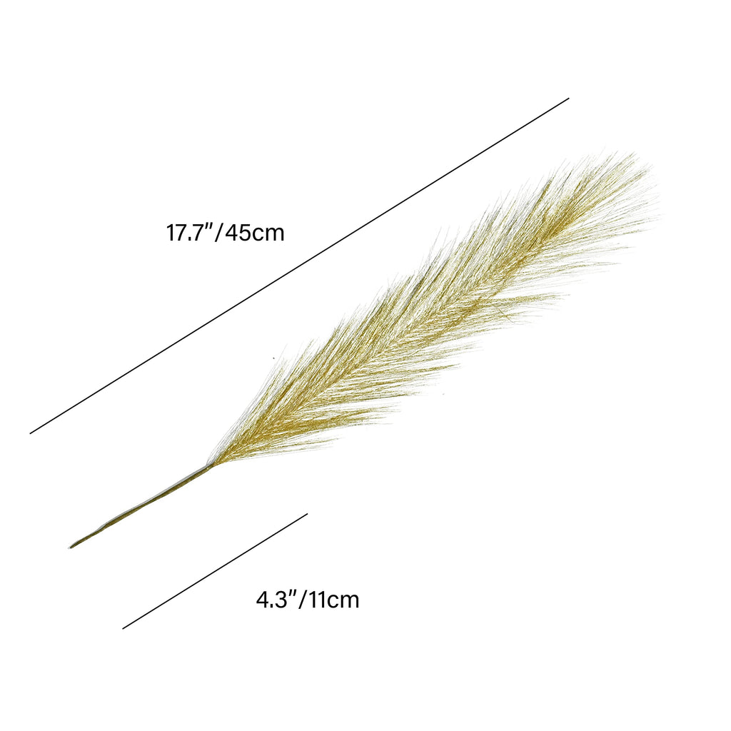 Mandy'S 20Pcs Gold Silk Pampas Grass Artificial Fake Fall Flowers 18'' For Mother'S Day Easter Home Kitchen Wedding Decorations