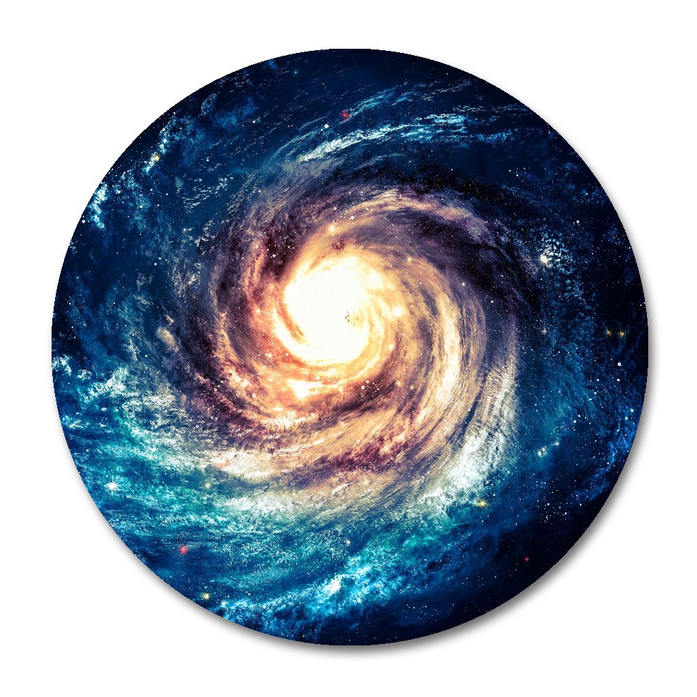 Smooffly Planet Round Mouse Pad, Andromeda Galaxy And Black Hole Non-Slip Rubber Mousepad Mat
