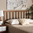 Baxton Studio Duncan Modern and Contemporary Ash Walnut Finished Wood Queen Size Headboard