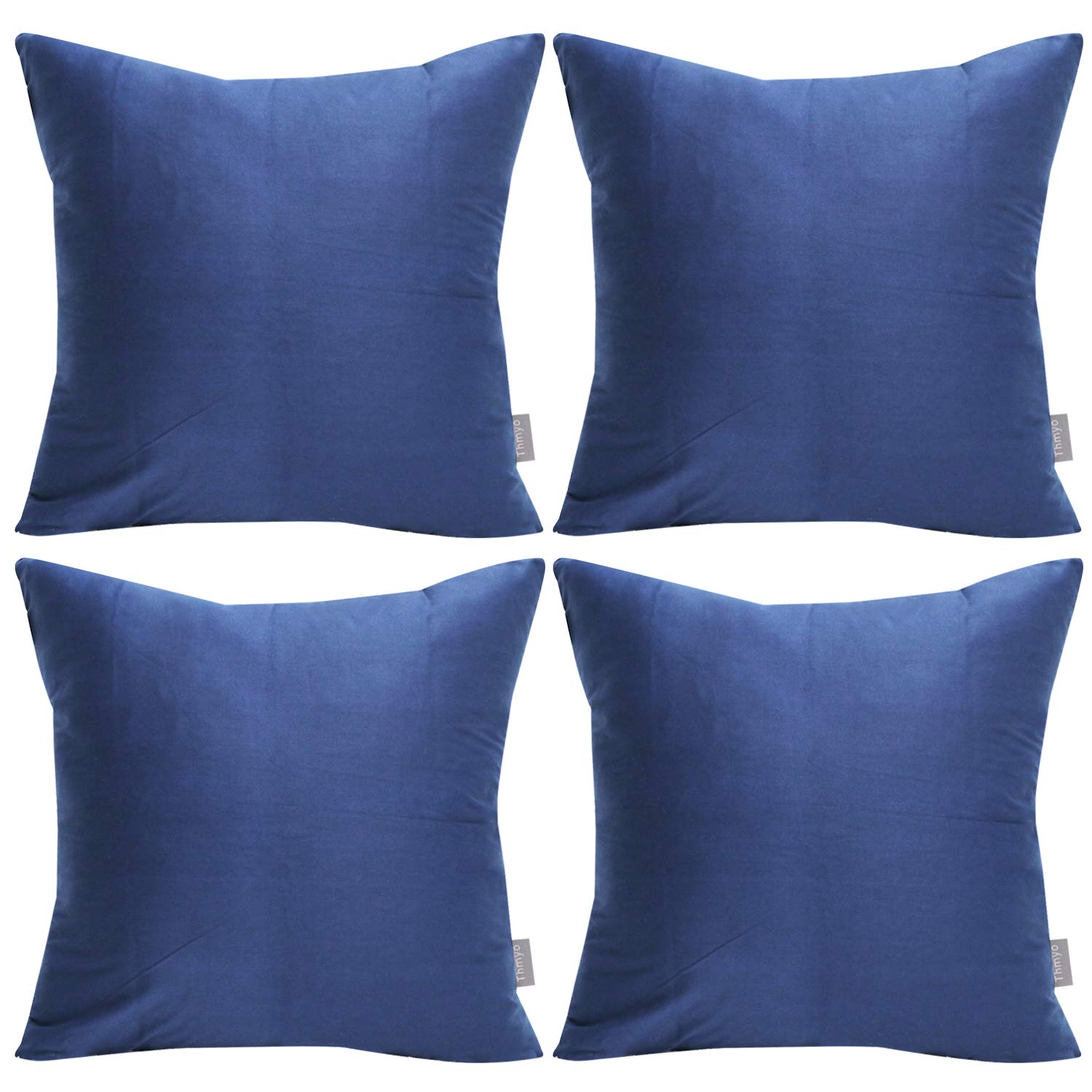 4-Pack 100% Cotton Comfortable Solid Decorative Throw Pillow Case Square Cushion Cover Pillowcase Sublimation Blank Pillow Cover