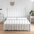 Tufted Dot Bed Skirt King Size,Ruffled Bed Skirt With Split Corners, King Bed Skirt 16 Inch Drop, Boho King Size Bed Skirt White