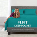 Dealuxe 21'' Sheet Set - Twin 3 Piece Set - Teal (Blue/Green)